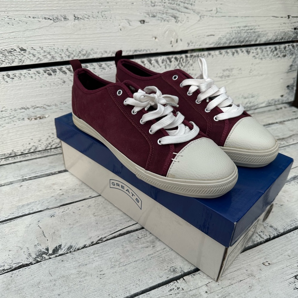 Greats Men's Sneakers in Burgundy and White